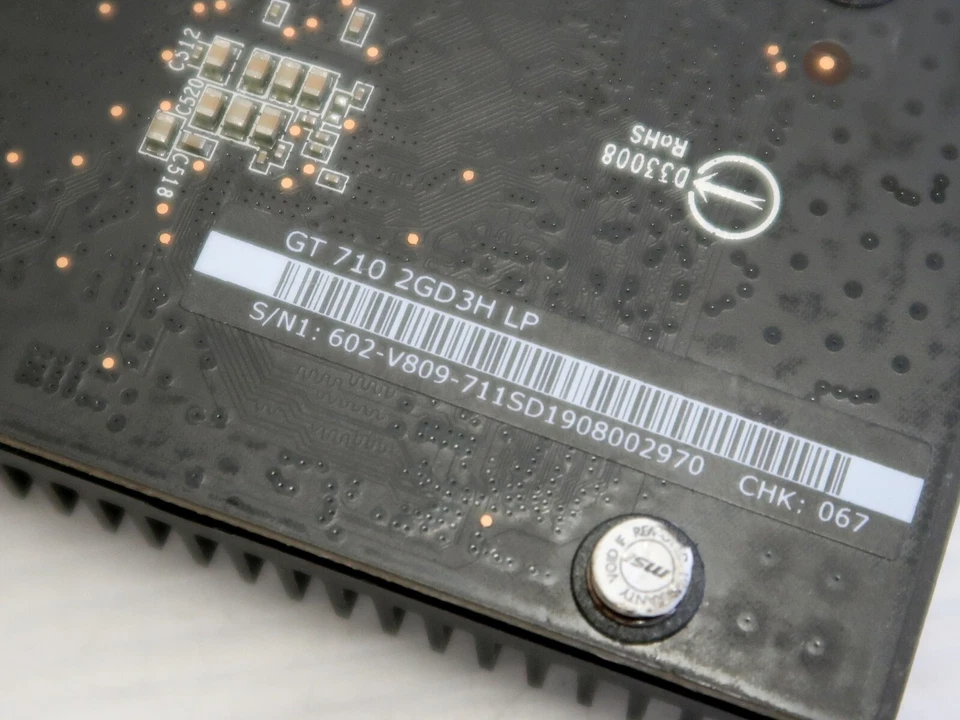 GeForce GT 710, 2GB GDDR3, PCI-E, DVI, HDMI, MSI GT710 2GD3H_LP - WORKING - Image 4 of 4