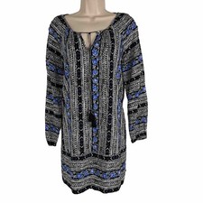Express Shift Dress Women's Small Long Sleeve Above Knee Tunic Striped Floral