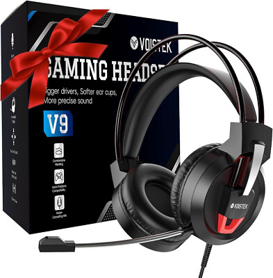 Kopfhörer Gaming 3.5mm mit Mikrofon RGB Stereo Headset für PC Mac PS Xbox Switch
