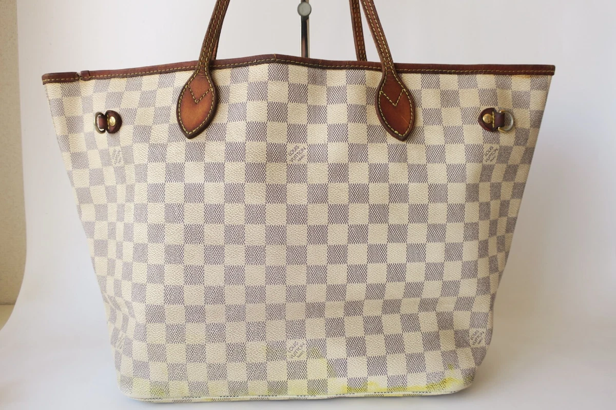 Authentic Louis Vuitton Neverfull MM Azur Damier Tote Bag