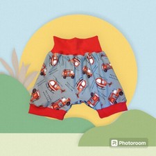 Pumphose kurz Hose Shorts Kinder Baby BW-Jersey Autos Feuerwehr Handarbeit Neu