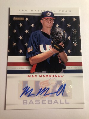 2013 Panini USA Baseball Collegiate National Auto Mac Marshall /499