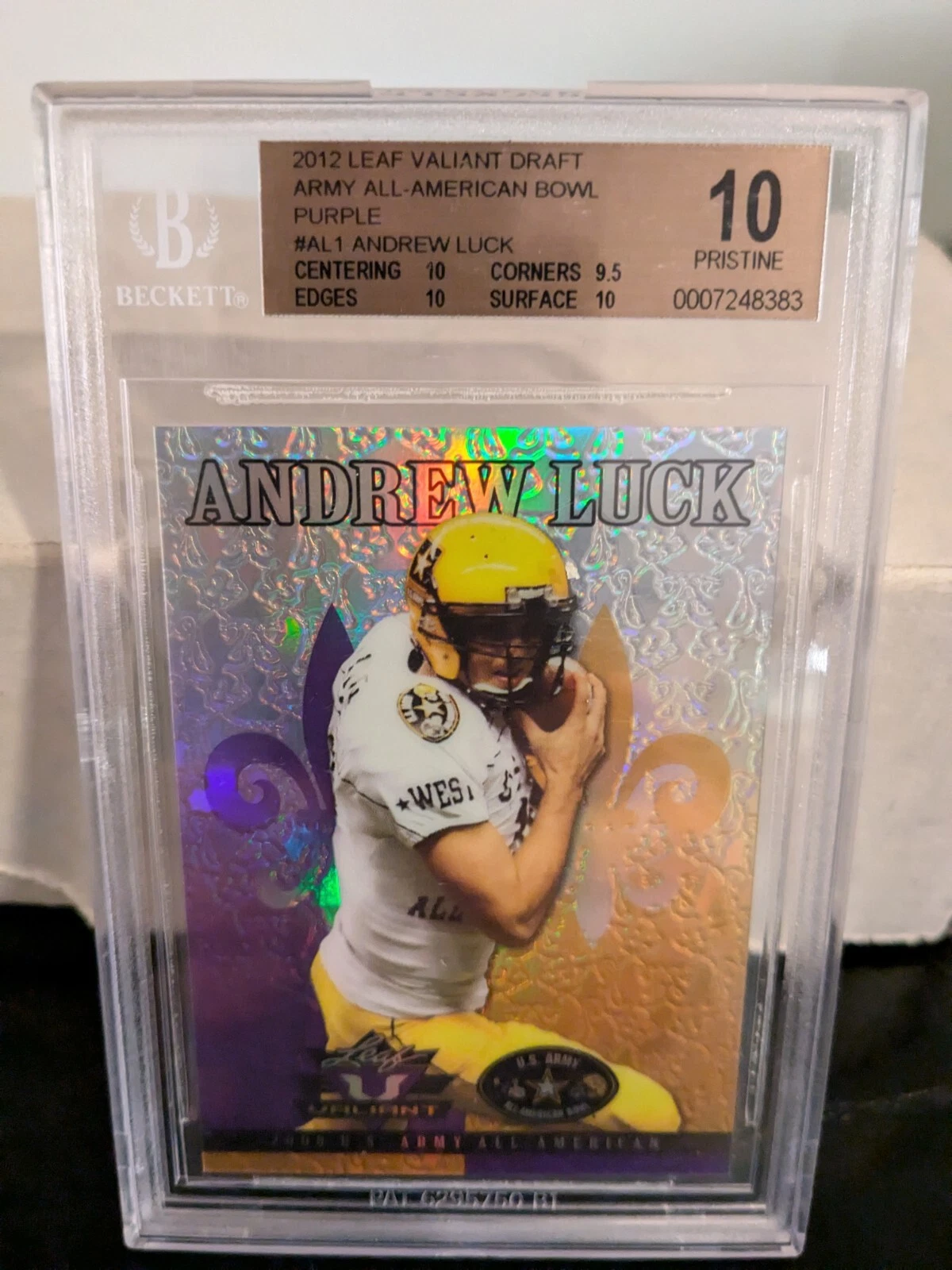 Andrew Luck Leaf Metal Draft Army All-American Bowl #AL1 Prismatic Purple