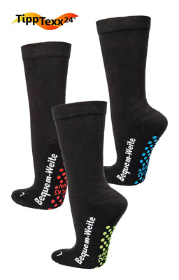 2 Paar EXTRA-BREITE ABS-Socken Polstersohle Wellness Socken Antiloch-Garantie