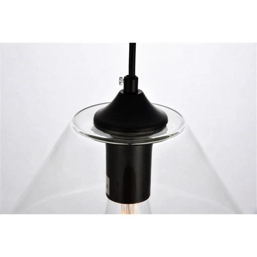 Living District Placido 1-Light Transitional Metal Pendant in Black and Clear - Picture 6 of 6