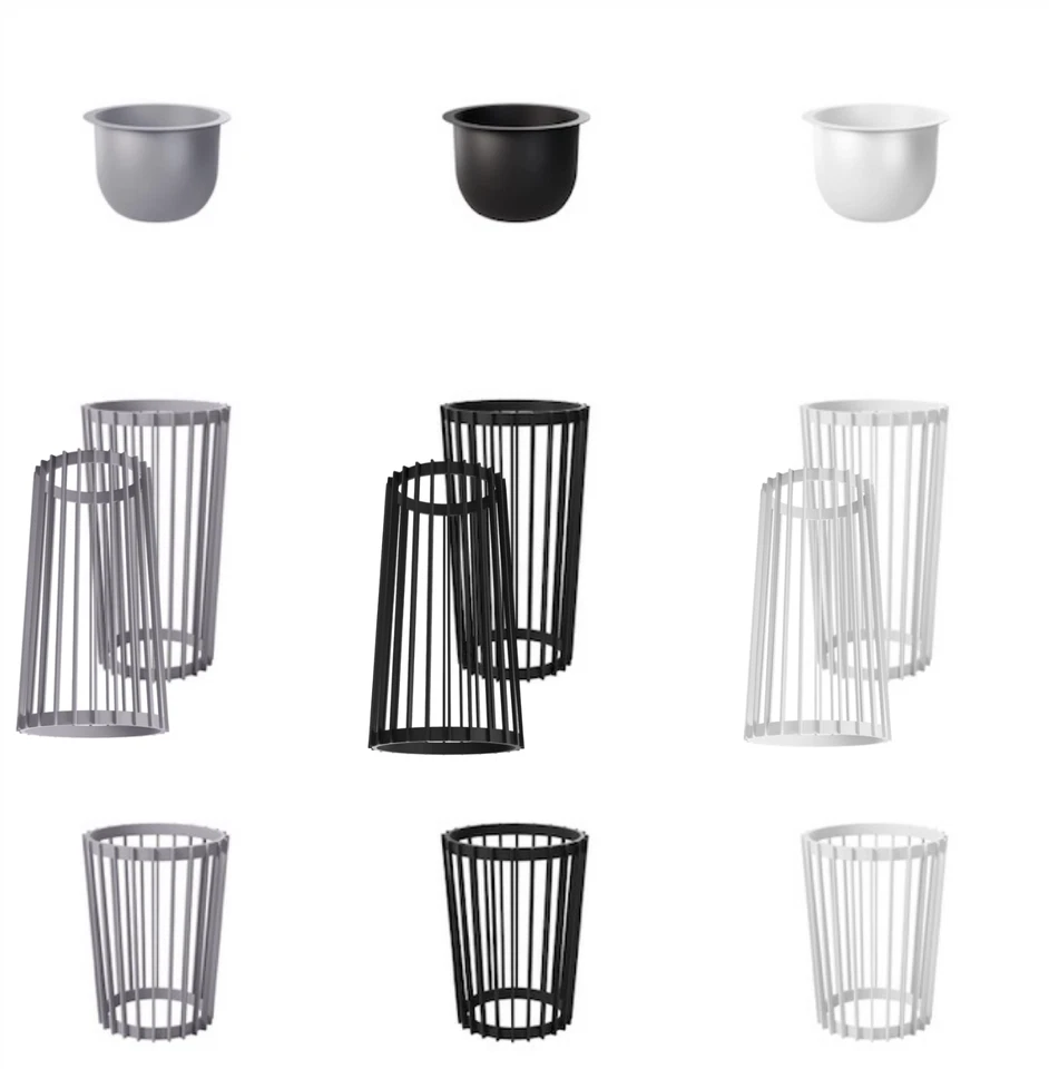 Blumenkübel Rund Einsatz Blumentopf Design & Ständer SET XL/XXL 3 Farben - Bild 3 von 4