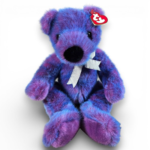 Ty Classic Purplebeary Bear Beanbag Plush Toy Purple w/ Tags Vintage 1999 14"