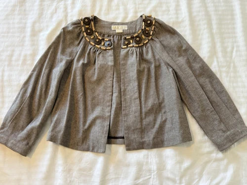 Giacca donna Michael Kors taglia M in tweed swing colletto con perline