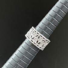 Vintage Sterling Silver 925 Filigree Ring Thailand Size 6 CZ Stone