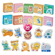 Kids Valentines Day Gifts for School 30PACK - Animal Erasers and Gifts Boxes,
