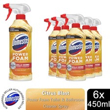 Domestos Power Foam Toilet & Bathroom Cleaner Spray Citrus Blast, 450ml, 6pk 7.03 per litre