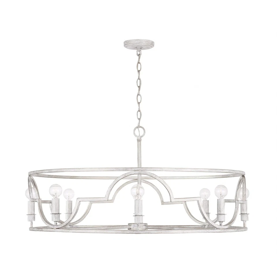 Pingente de tambor Capital Lighting 338582WW Demi French Country metal, 8 luzes 480 para - Imagem 3 de 4