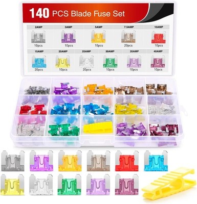 Nilight   50014R Mini-Flachsicherungsauswahl, 2-A-, 3-A-, 5-A-, 7,5-A-, 10-A-, 1