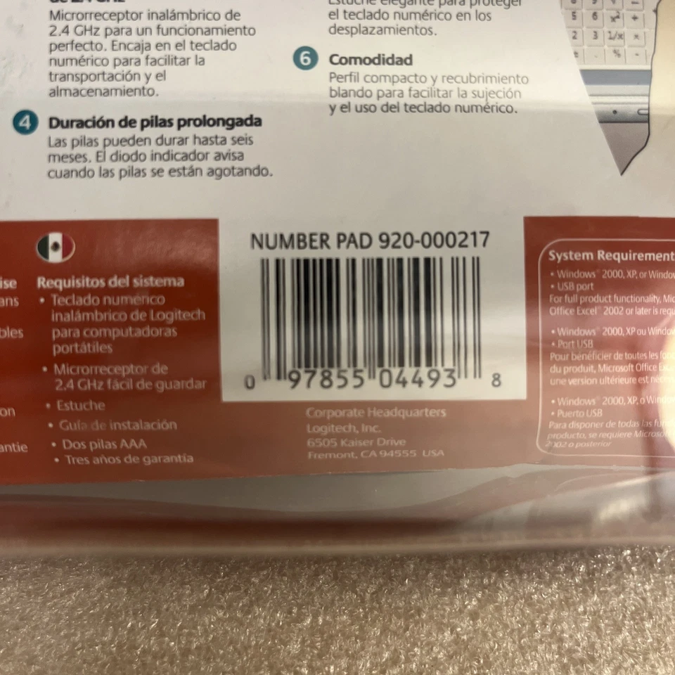 Logitech Cordless Number Pad for Notebooks - Model 920-000217, Brand New! - Image 4 of 4
