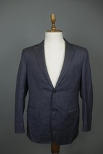 CANALI Navy Wool Two Button Peak Lapel Single Breasted Blazer Jacket Size 52R