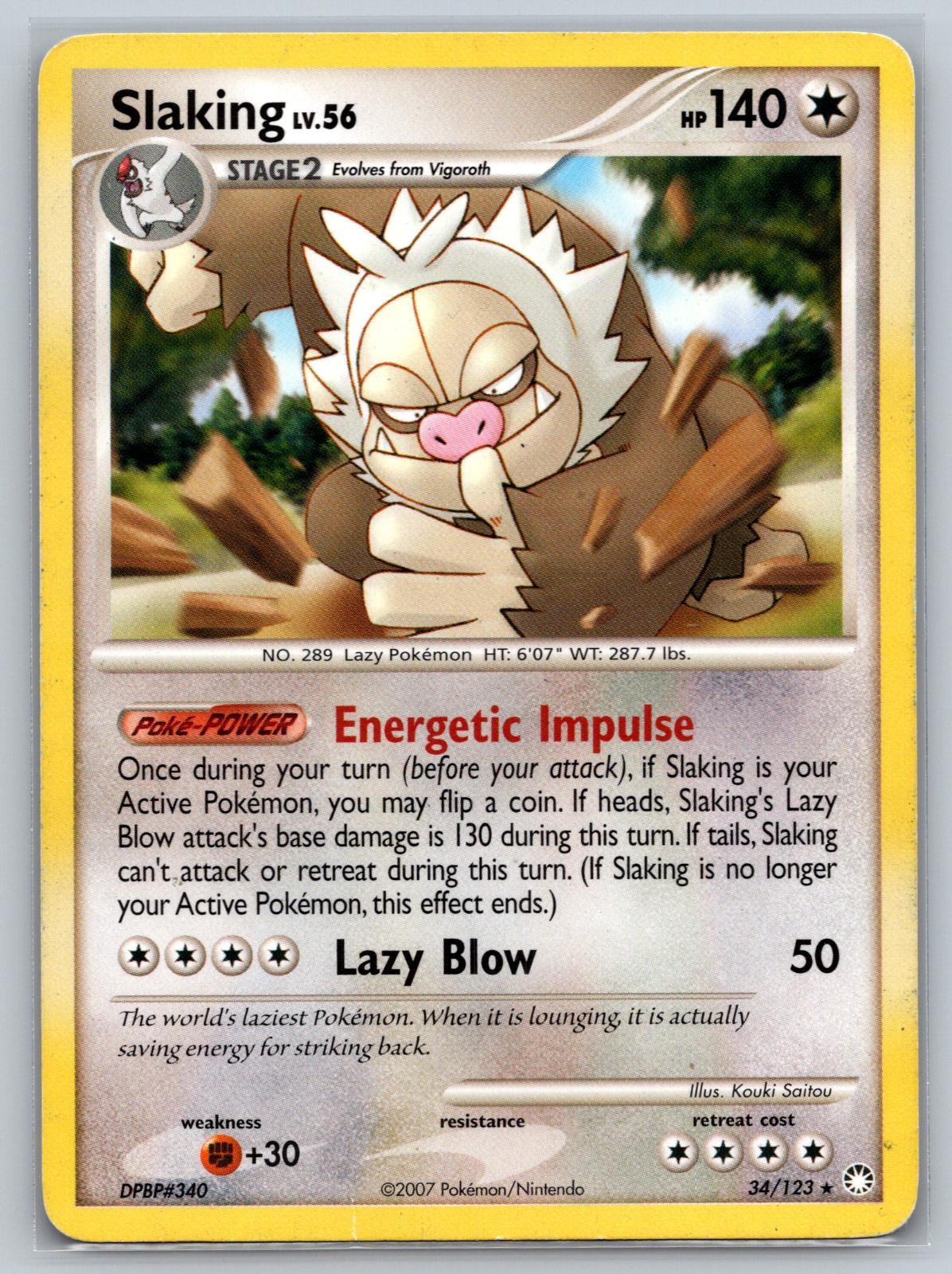 SLAKING 34/123 RARE MYSTERIOUS TREASURES POKEMON HP