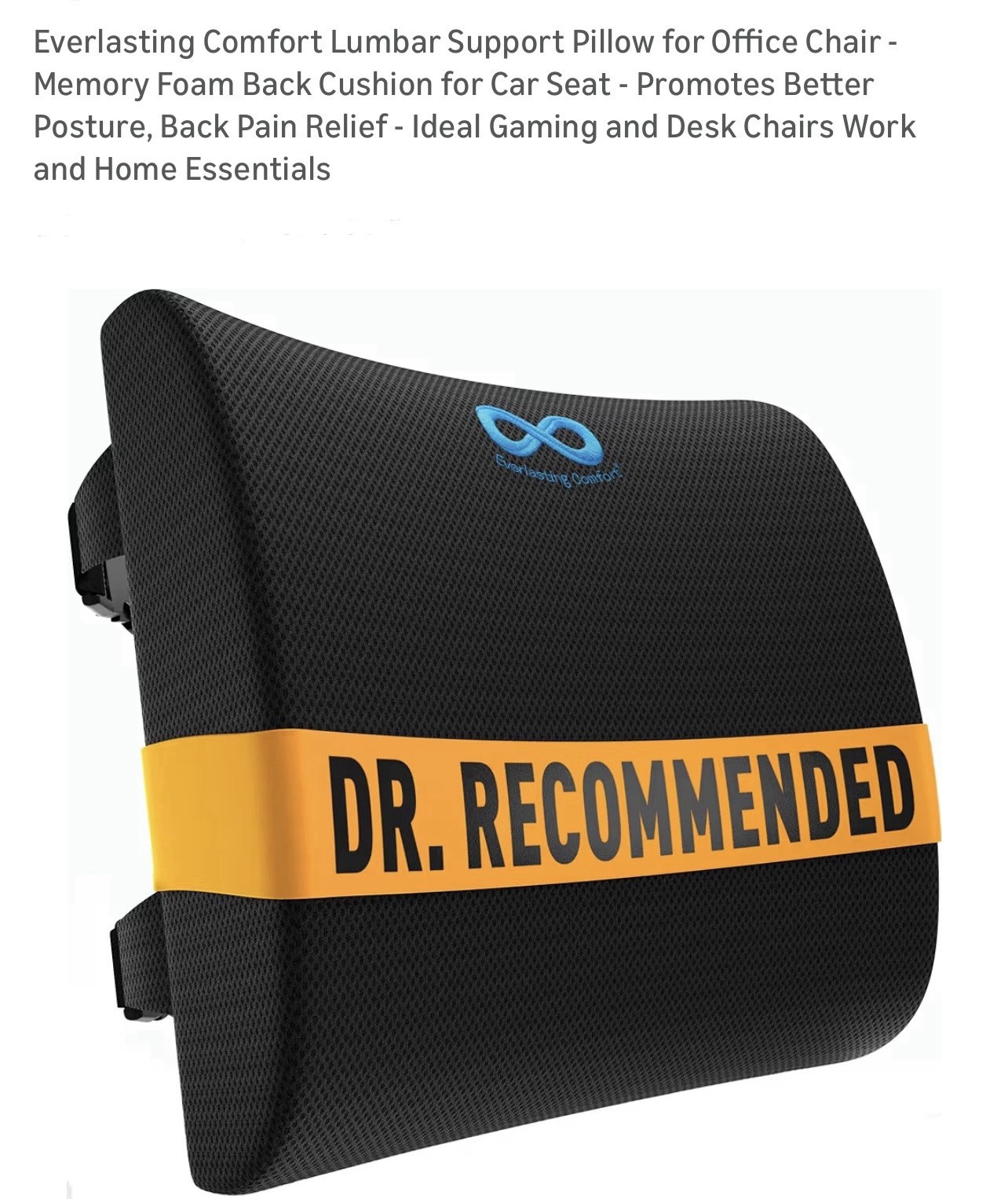 the Original Lumbar Support Pillow - Improves Posture, Promo