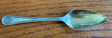 Old gilded gold wash bowl shell pattern silver plate grapefruit spoon as is