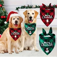 Christmas Xmas Father Snowman Dog Pet Bandana Slip on Collar Style Neckerchief
