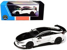 Paragon PA-55151 BMW i8 Liberty Walk White and Black 1/64 Diecast Model Car