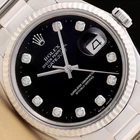 MENS ROLEX DATEJUST 16014 QUICKSET 18K WHITE GOLD DIAMOND STAINLES STEEL WATCH