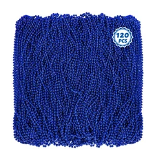 Mardi Gras Blue Bead Necklace 33 | 120 PCS Party Favors  Accessories
