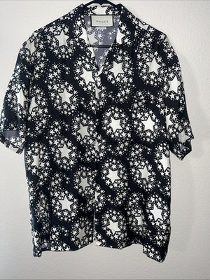 Gucci Stars Short Set In Silk Black And White top size 46 bottom is 48 