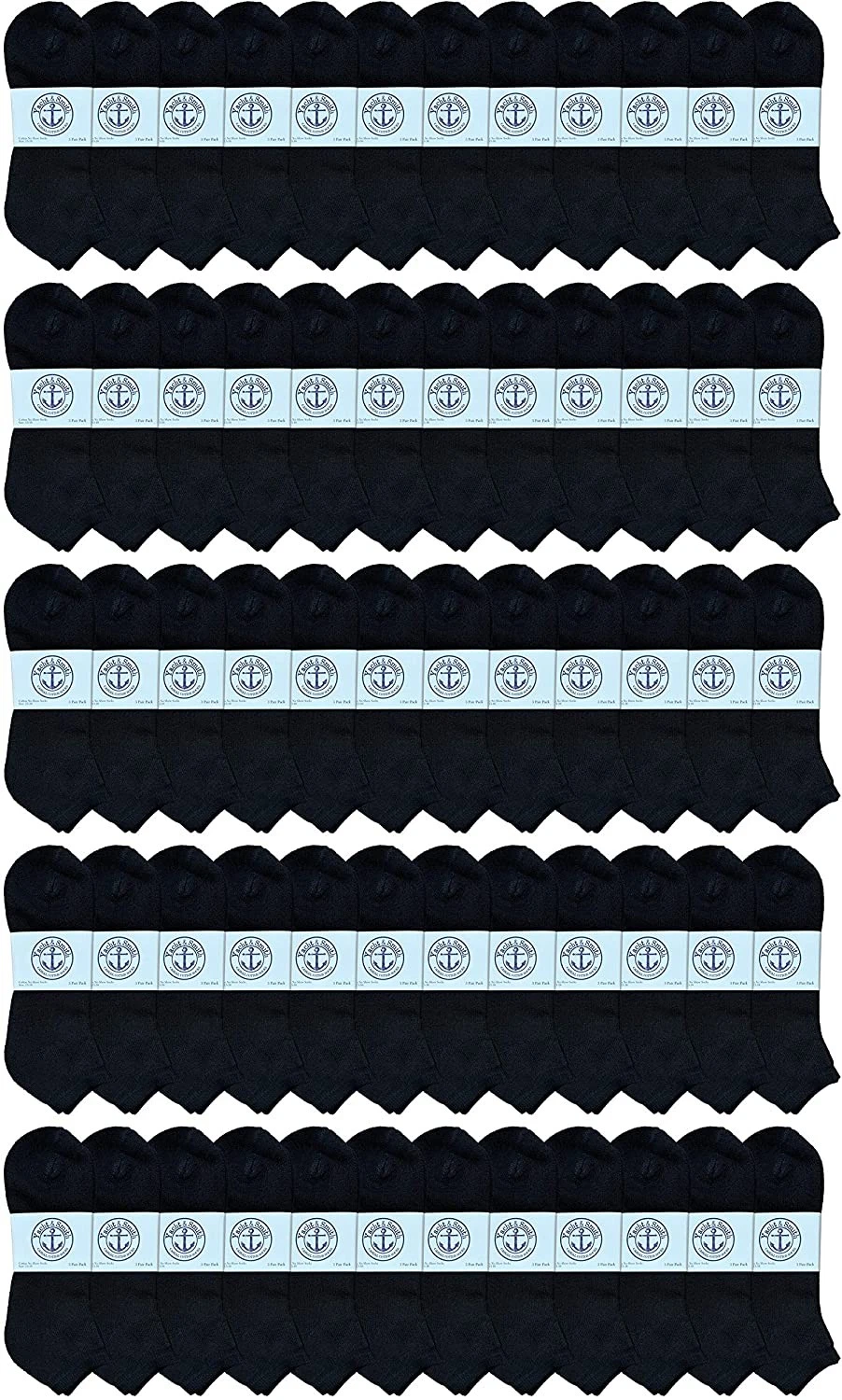 72 PK Mens King Size No Show Ankle Socks,13-16 Black Big & Tall Mens Ankle Socks