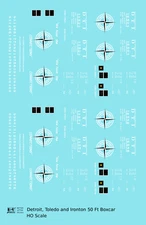 K4 HO Scale Decals Detroit, Toledo and Ironton 50 Ft Boxcar White DT&I