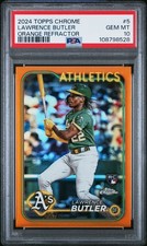 2024 TOPPS CHROME ORANGE REFRACTOR #5 LAWRENCE BUTLER 21/25 PSA 10
