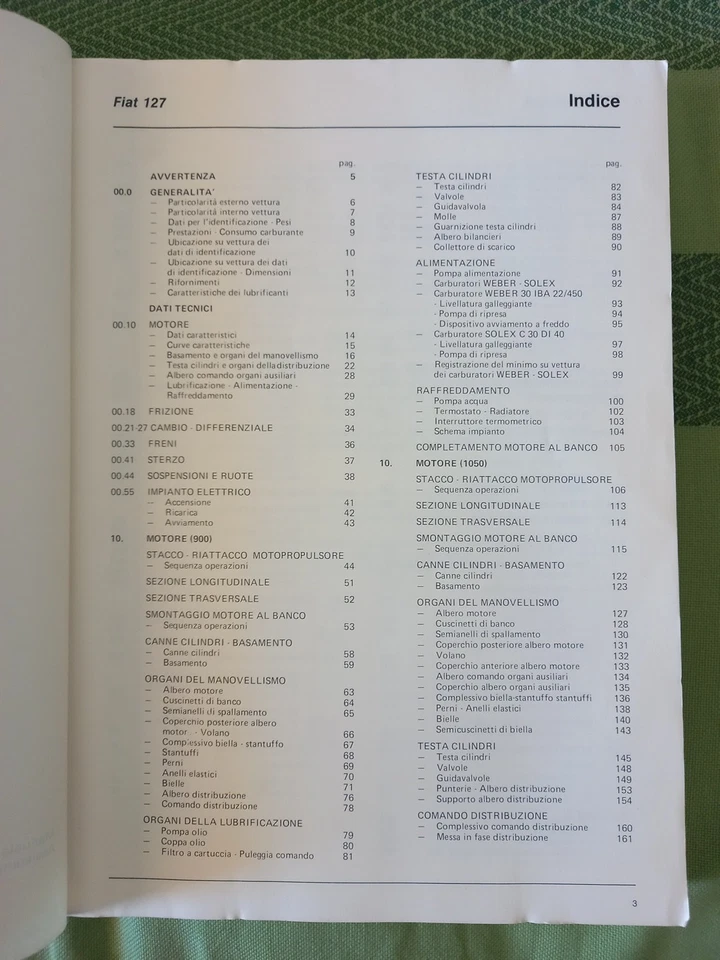 Fiat 127 + 127 Sport 75 HP + Fiorino e Pick Up Manuale di Assistenza Officina Or - Immagine 3 di 4