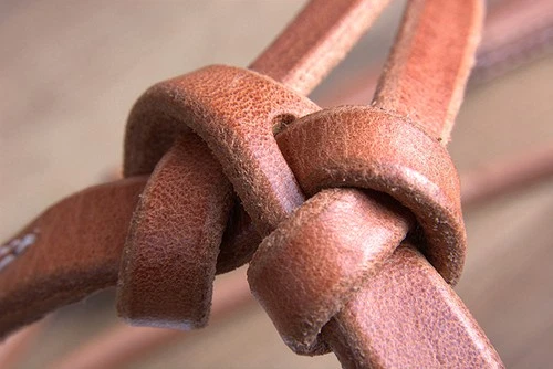 HILASON Hermann Oak Leather Laced Cheeks Horse Knotted Browband Headstall - Thumbnail 2