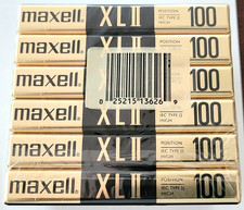 Sealed Pack of 6 - Maxell High Bias XL II IEC Type 2 100 Minute Audio Cassette