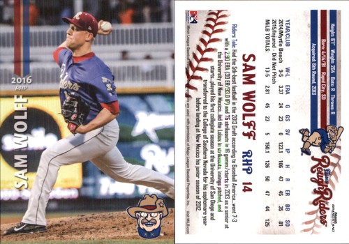 Sam Wolff 2016 Tribüne Frisco RoughRiders RC Karte KOSTENLOSER VERSAND *AutographDen*