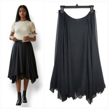 NEW Vintage Y2K Betsey Johnson New York Silk Lace Asymmetrical Hem Skirt Sz 6