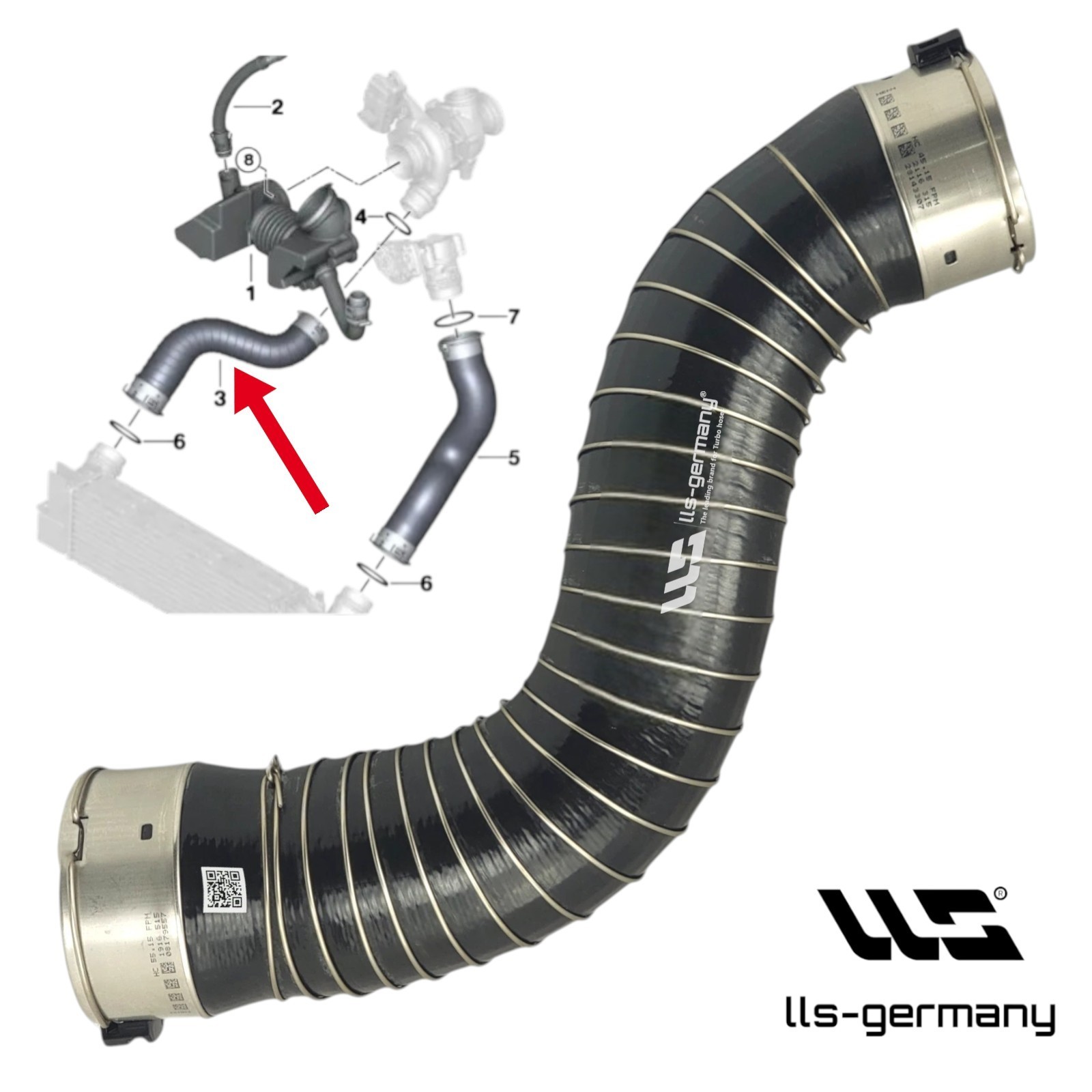 Turbo Hose for BMW 3 Series (F30 F31 F34) 318d 320d 325d 11618573762