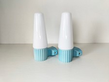 Pair of vintage Sigvard Bernadotte bathroom lamps: light blue, Swedish design