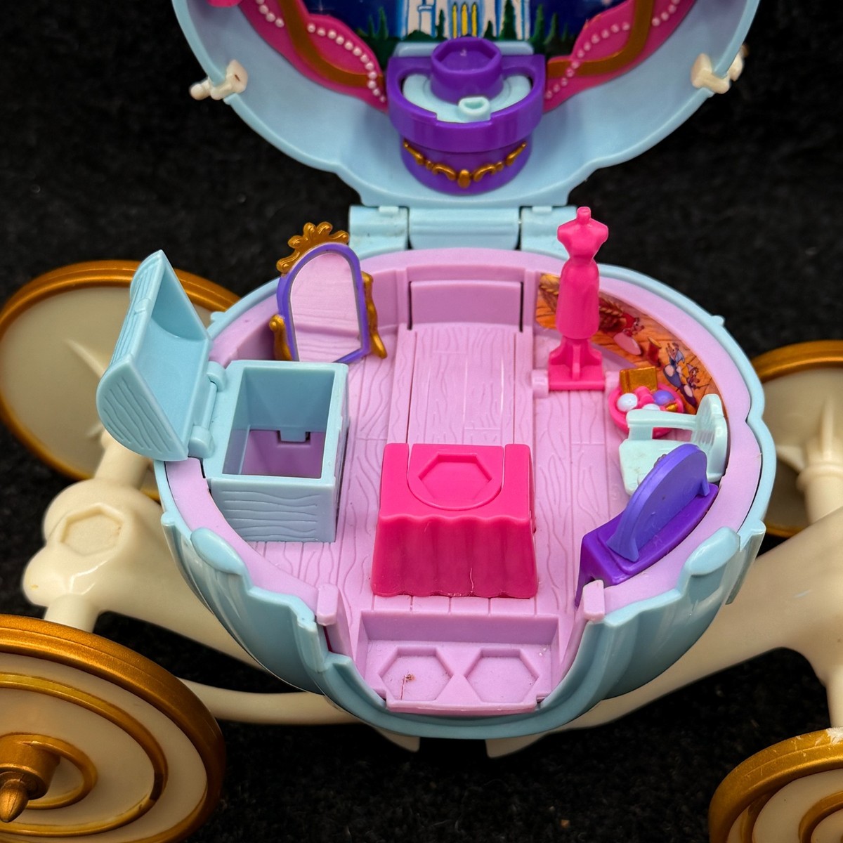 VTG 1999 Polly Pocket Cinderella Carriage With Figures NO KEY | eBay