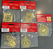 Set of Five 5 Plaid Brass Stencils Christmas