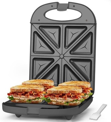 Electric Sandwich Maker 4 Slice 8 Pocket Press Grill Non Stick 750W
