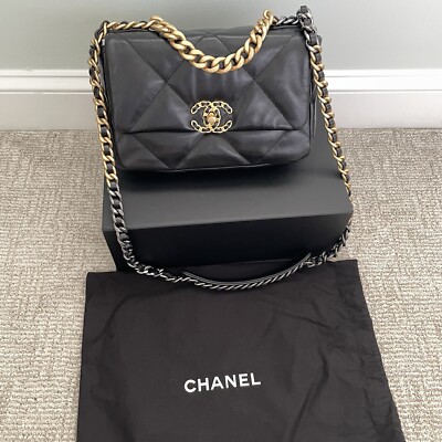 Chanel Small 19 20S Flap Bag Black Goatskin BRAND NEW PRISTINE | eBay