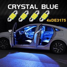 CANBUS 4X 31MM Festoon DE3175 LED Map Dome Interior Light Bulbs Blue Bright 