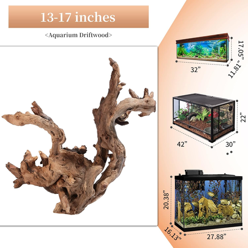 Large Aquarium Reptile Natural Driftwood Decor 13-17 Inch Heavy Over 1.3 Lbs - Picture 2 of 12