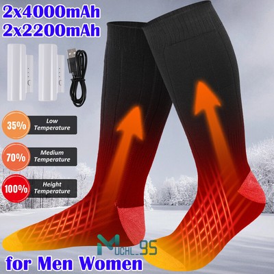 calcetines de hombre mujeres Calcetines calefactados eléctricos térmicos cálidos