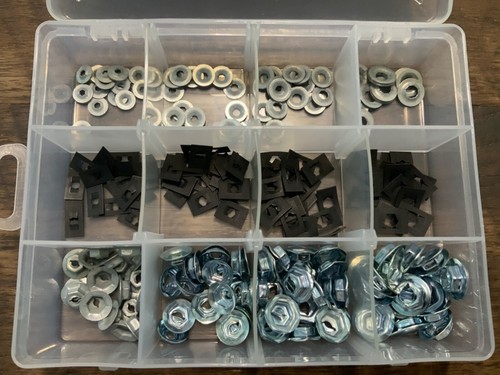 240 pcs 12 sizes for Ford Lincoln Mercury emblem name nuts & clips assortment