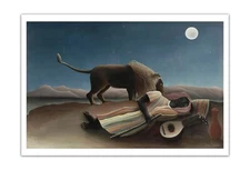 Henri Rousseau THE SLEEPING GYPSY 1897 Vintage Illustration Art Print 22 x 15"