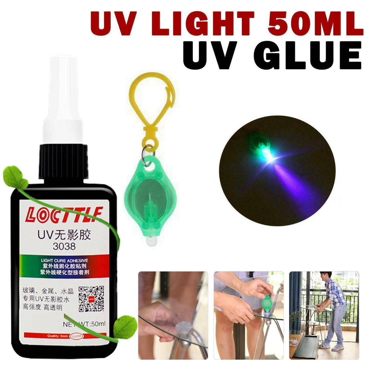 UV Light 50ml UV Glue UV Curing Adhesive Transparent Acrylic Glue