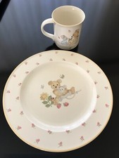 Mikasa Teddy child's dinner plate and cup