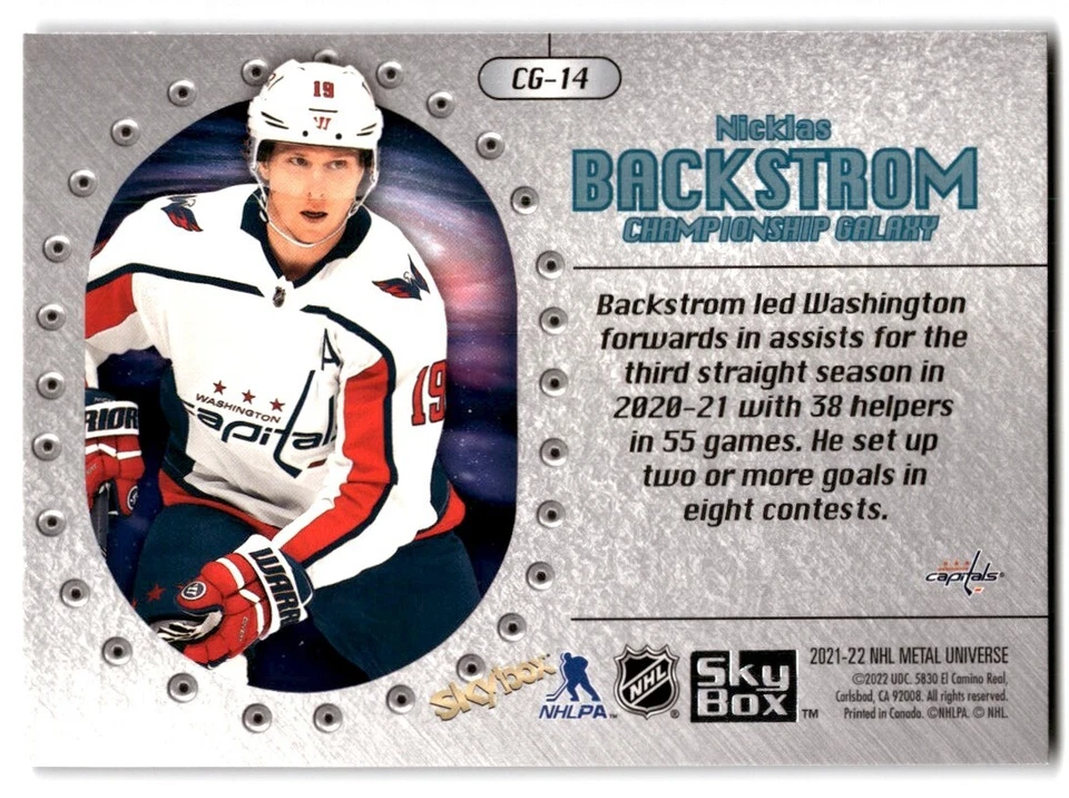 2021-22 Skybox Metal Universe Championship Galaxy Nicklas Backstrom #CG-14 - Image 2 of 2