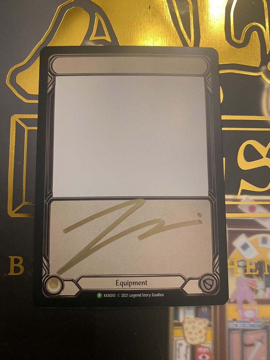 Flesh and Blood FaB Blank Equipment Promo signed XXX010 Flesh and Blood FaB Blank Equipment Promo signed XXX010